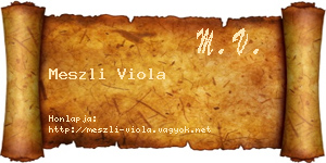 Meszli Viola névjegykártya